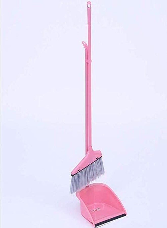 GNEY Long Handle Dustpan and Broom Brush for Sweeping Cleaning- for Kitchen,Home,Lobby Schools,Hospital etc. (Multi Color) - Image 1